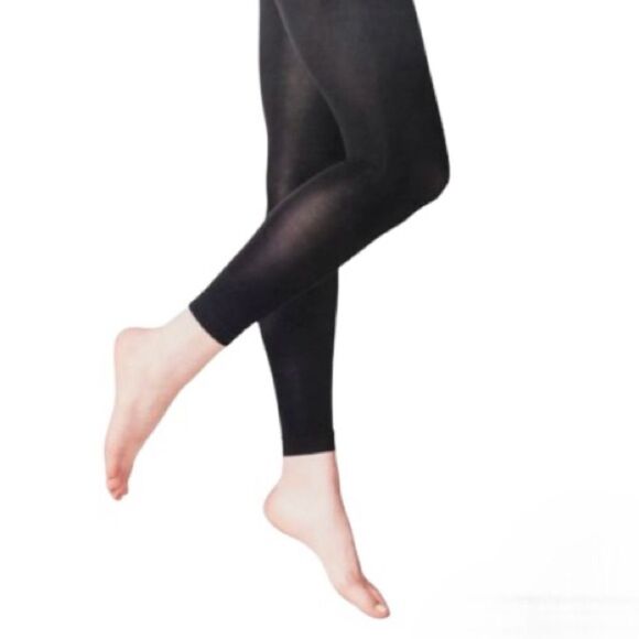 Footless Black Legging Tights M L - Picture 1 of 5